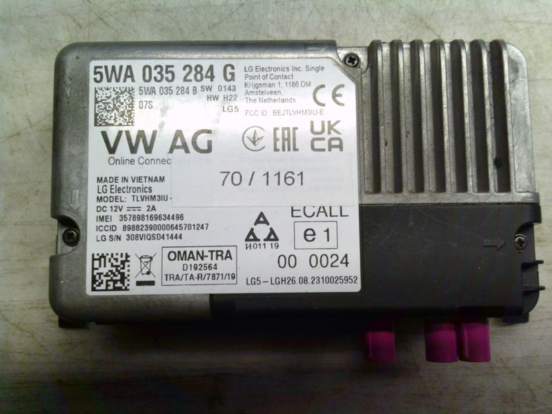 70-1161 Modulo Chiamata Emergenza Lg 5WA 035 284 G 5WA035284G TLVHM3IU-E HW:  H22   AUDI  Varie