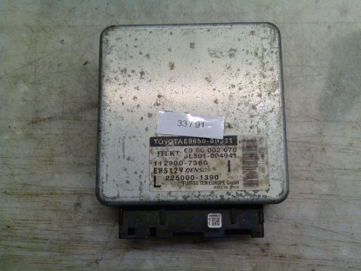 33-91 Centralina Servosterzo / Angolo Sterzata Fujitsu 89650-0D331 896500D331 JL501-004941 112900-7360 225000-1390 L TOYOTA  AYGO