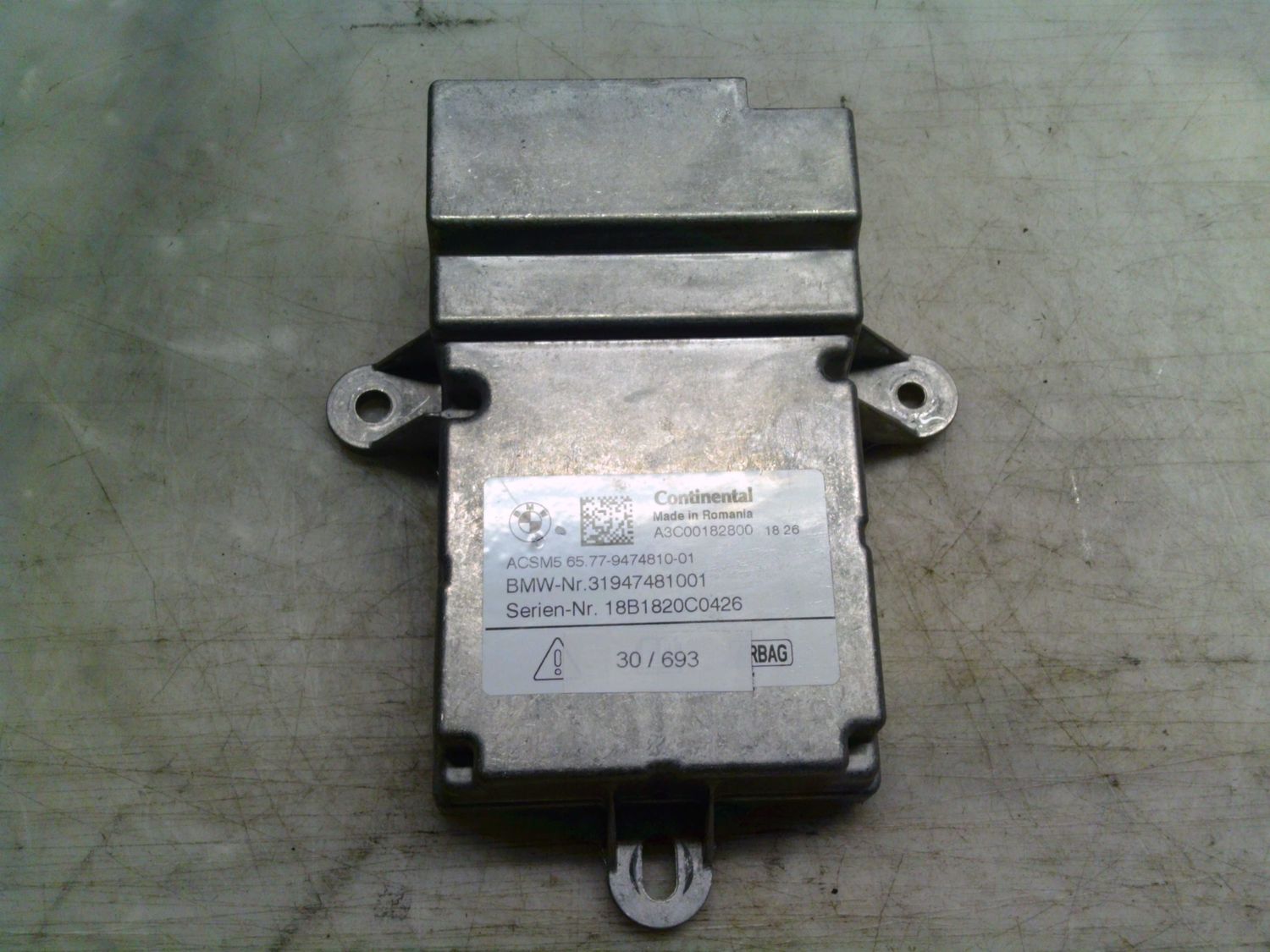 30-693 Centralina Airbag Trw 6577 9474810-01 6577947481001 31947481001 A3C00182800   BMW  VARIE