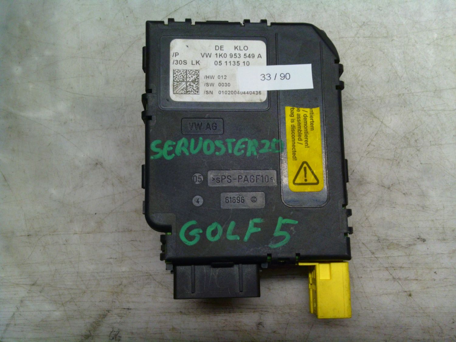 33-90 Centralina Servosterzo / Angolo Sterzata Volkswagen DE KLO DEKLO 1K0 953 549 A 05113510   VOLKSWAGEN  GOLF