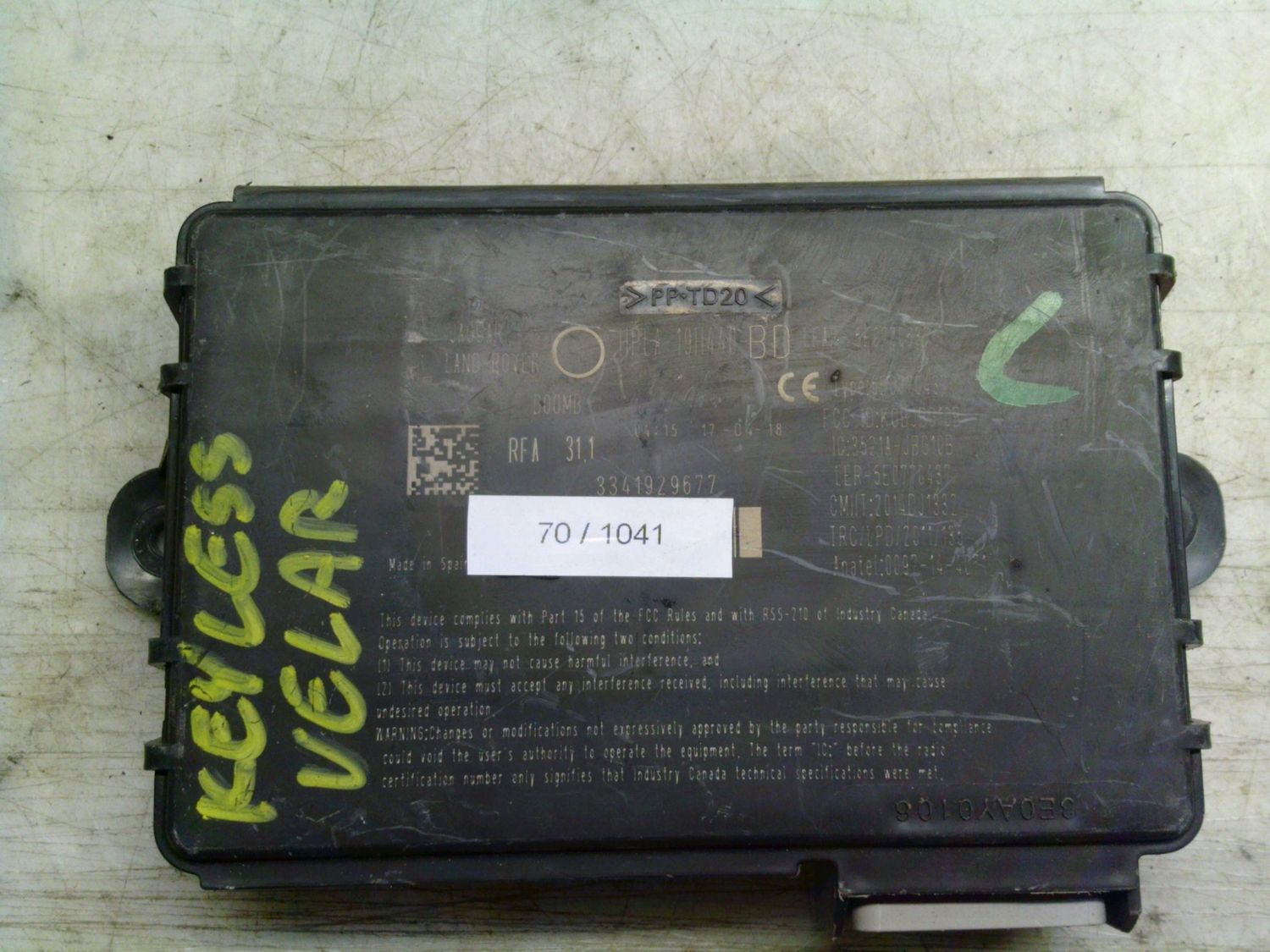 70-1041 Centralina Porte Lear HPLA-19H440-BD HPLA19H440BD 5E0770637    LAND ROVER  VELAR