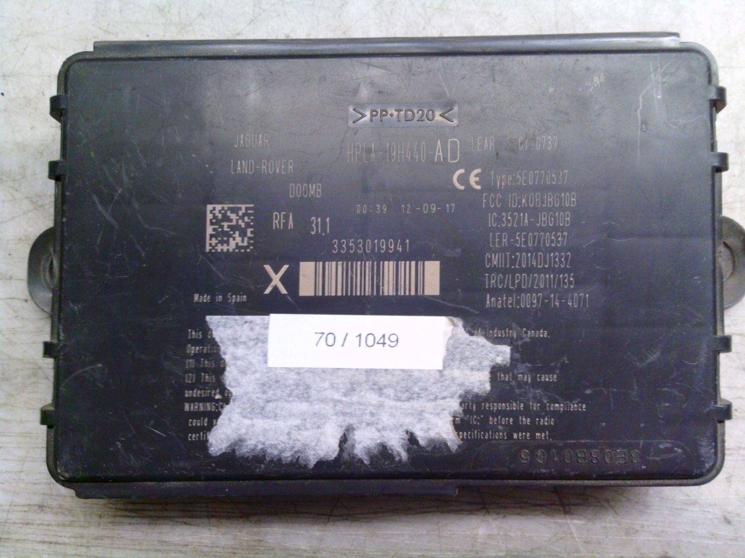 70-1049 Centralina Porte Lear HPLA-19H440-AD HPLA19H440AD 5E0770737    LAND ROVER  DISCOVERY