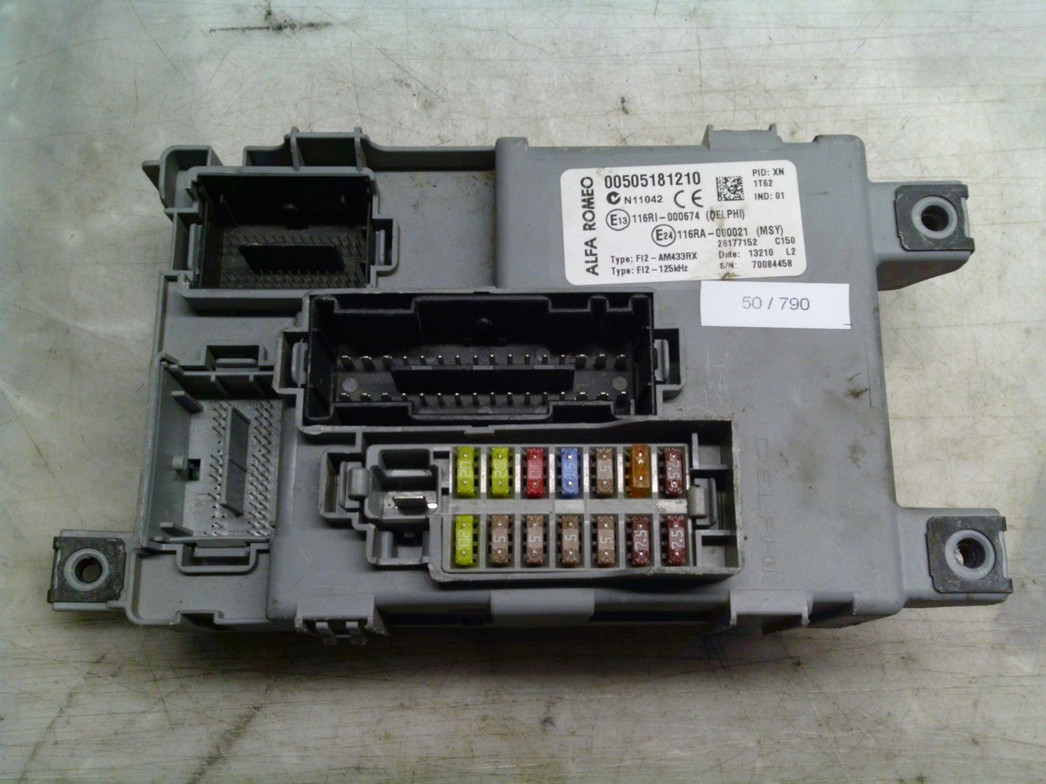 50-790 Body Computer Delphi 28177152   00505181210 28204307   ALFA ROMEO Diesel Mito