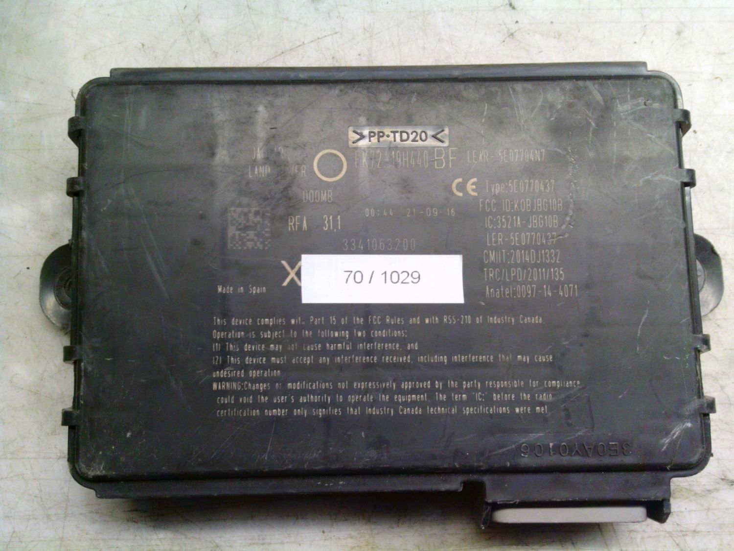 70-1029 Centralina Porte Lear FK72-19H440-BF FK7219H440BF 5E07704M7 5E0770437   LAND ROVER  Varie