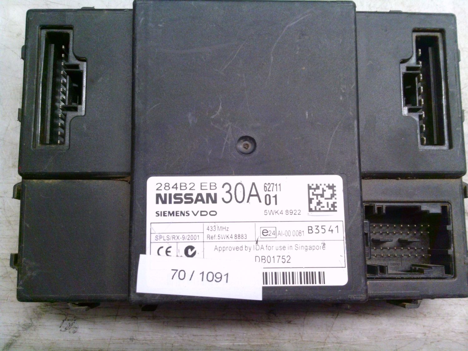 70-1091 Centralina Modulo Confort Siemens 5WK4 8922 5WK48922 284 B2 EB 30A    NISSAN Diesel Pathfinder