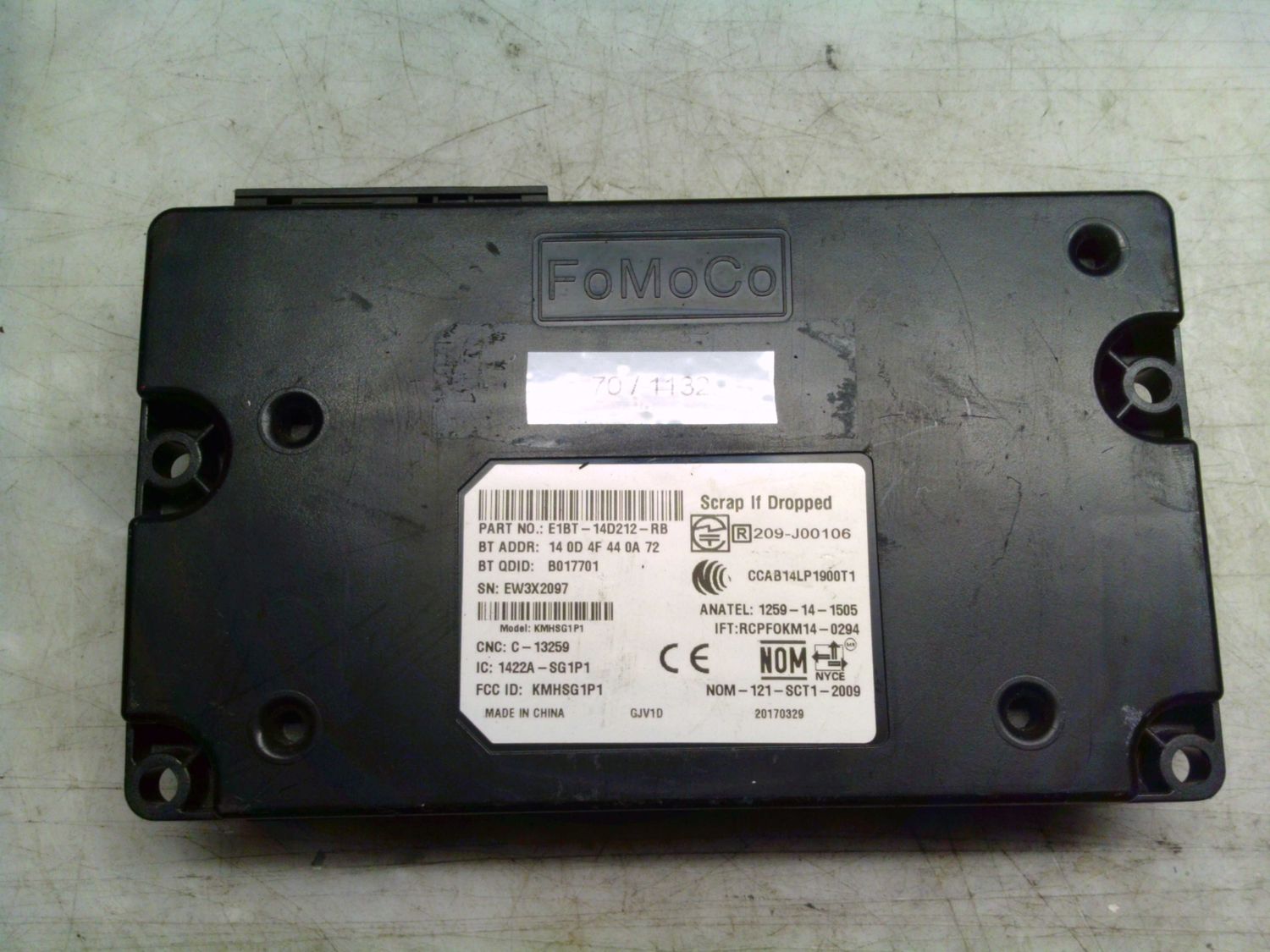 70-1132 Centralina Bluetooth Fomoco E1BT-14D212-RB E1BT14D212RB 1259-14-1505    FORD  ECOSPORT