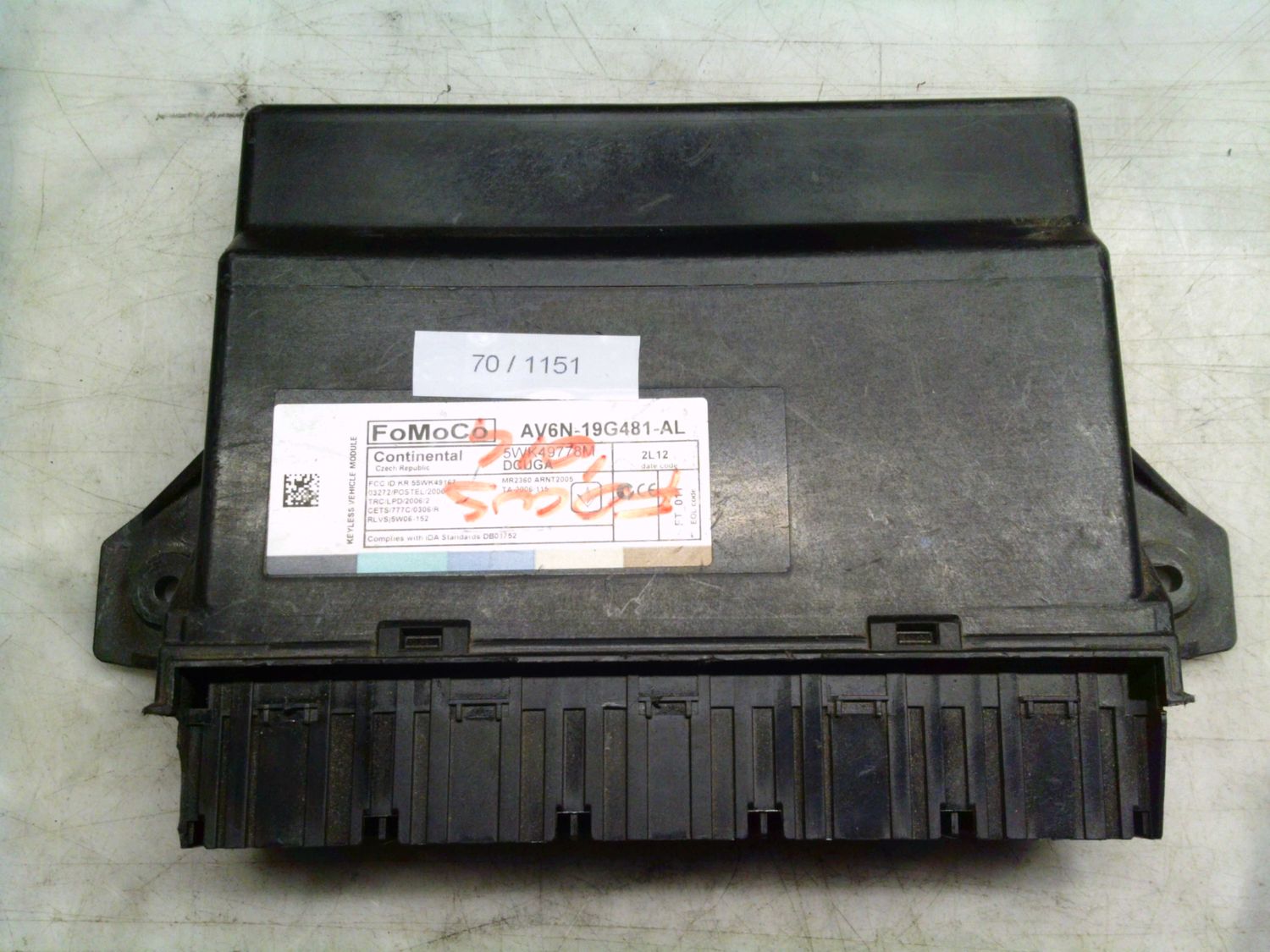 70-1151 Modulo Chiusura Centralizzata Continental 5WK49778M   AV6N-19G481-AL    FORD  Focus