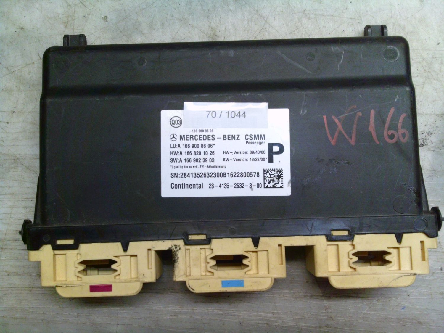 70-1044 Modulo di Controllo Continental A 166 900 86 06 A1669008606 A 166 820 10 26 A 166 902 39 03   MERCEDES  ML