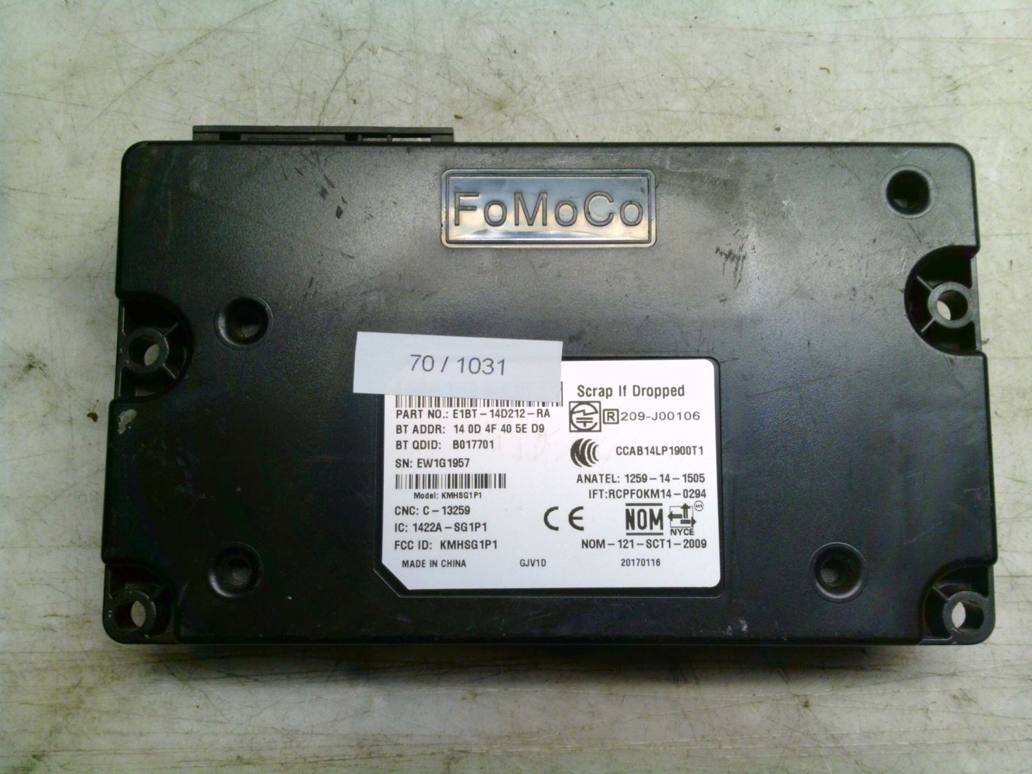 70-1031 Centralina Bluetooth Fomoco E1BT-14D212-RA E1BT14D212RA 1259-14-1505    FORD  ECOSPORT