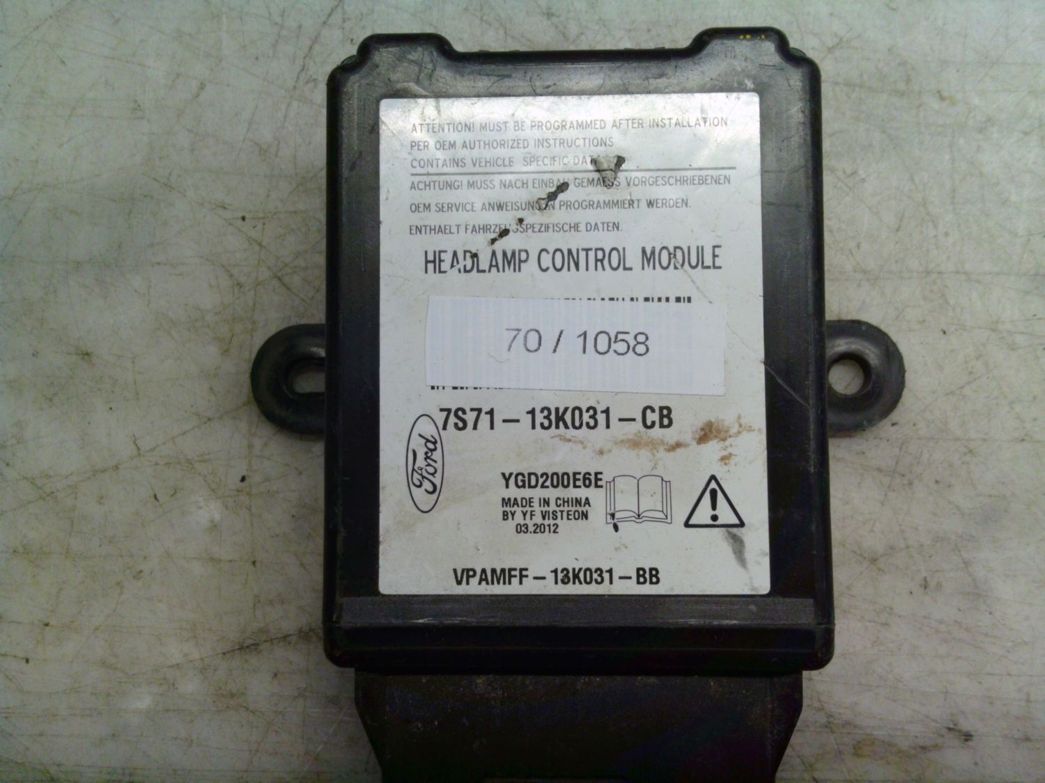 70-1058 Centralina Fari Fomoco 7S71-13K031-CB 7S7113K031CB VPAMFF-13K031-BB    FORD  VARIE