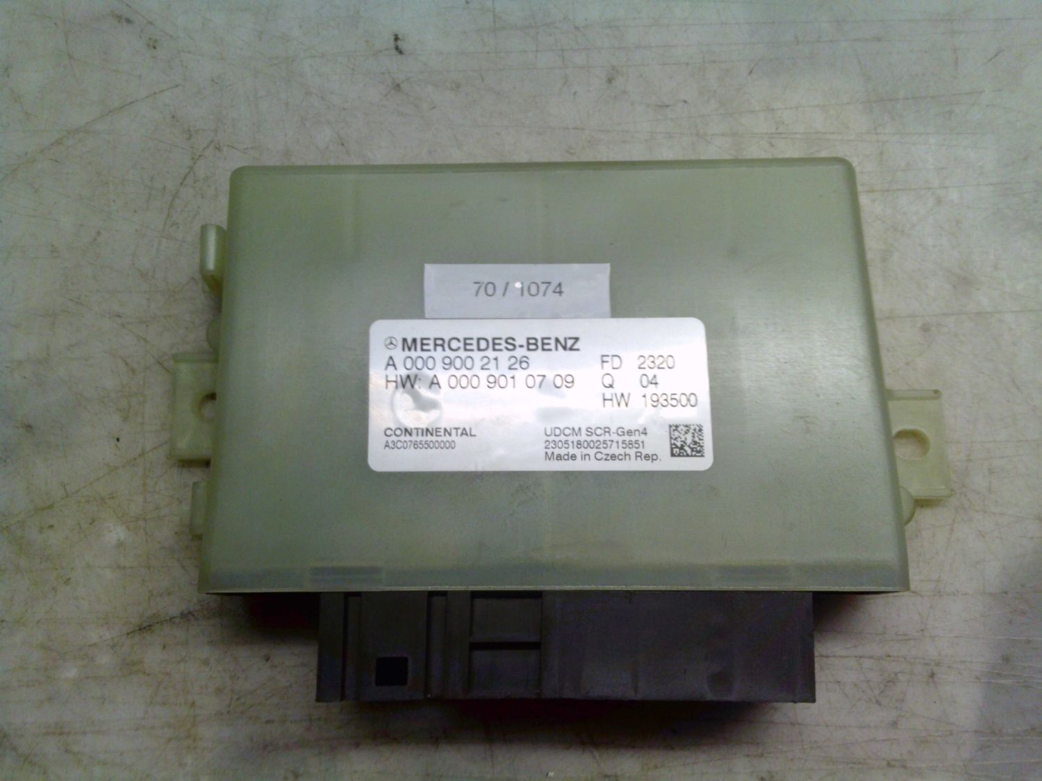 70-1074 Modulo di Controllo Continental A 000 900 21 26 A0009002126 A 000 901 07 09 A3C0765500000 Q 04 HW: 193500 MERCEDES Diesel SPRINTER