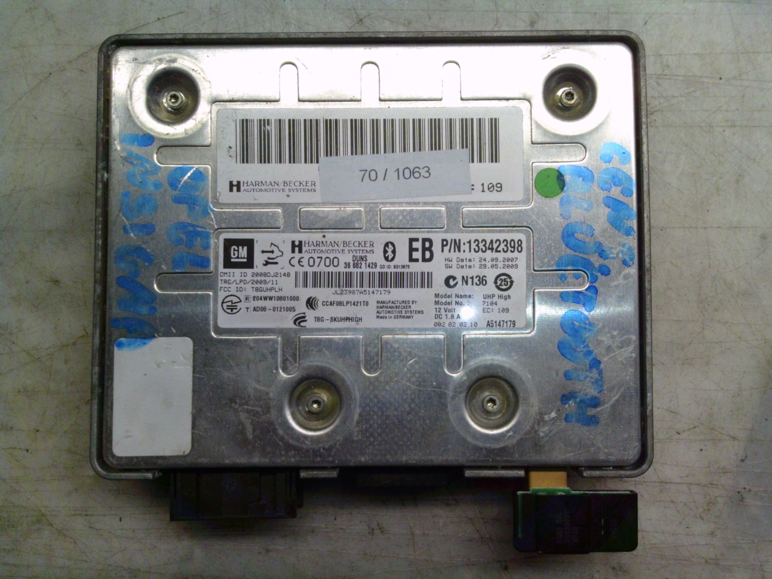 70-1063 Centralina Bluetooth Harman 13342398   366821429    OPEL  INSIGNIA