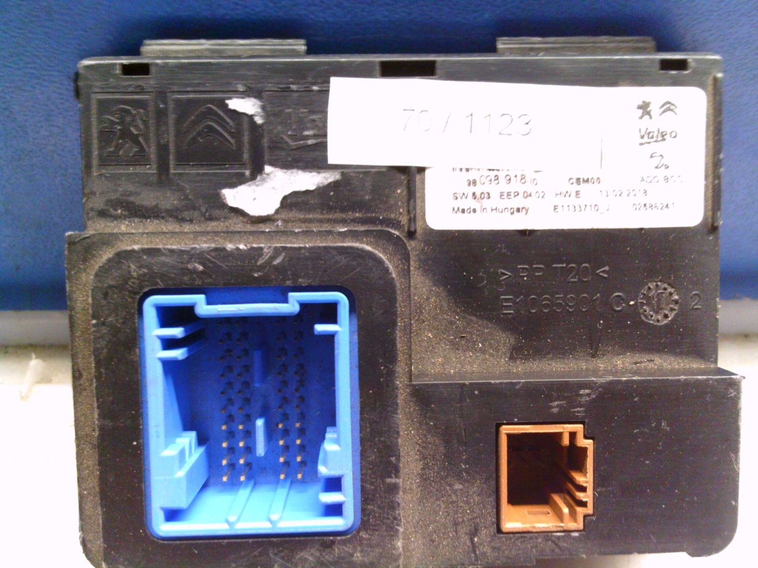 70-1123 Centralina Clima Valeo 98 098 918 80 9809891880 CEM00 SW: 5.03 HW: E  CITROEN / PEUGEOT  Varie