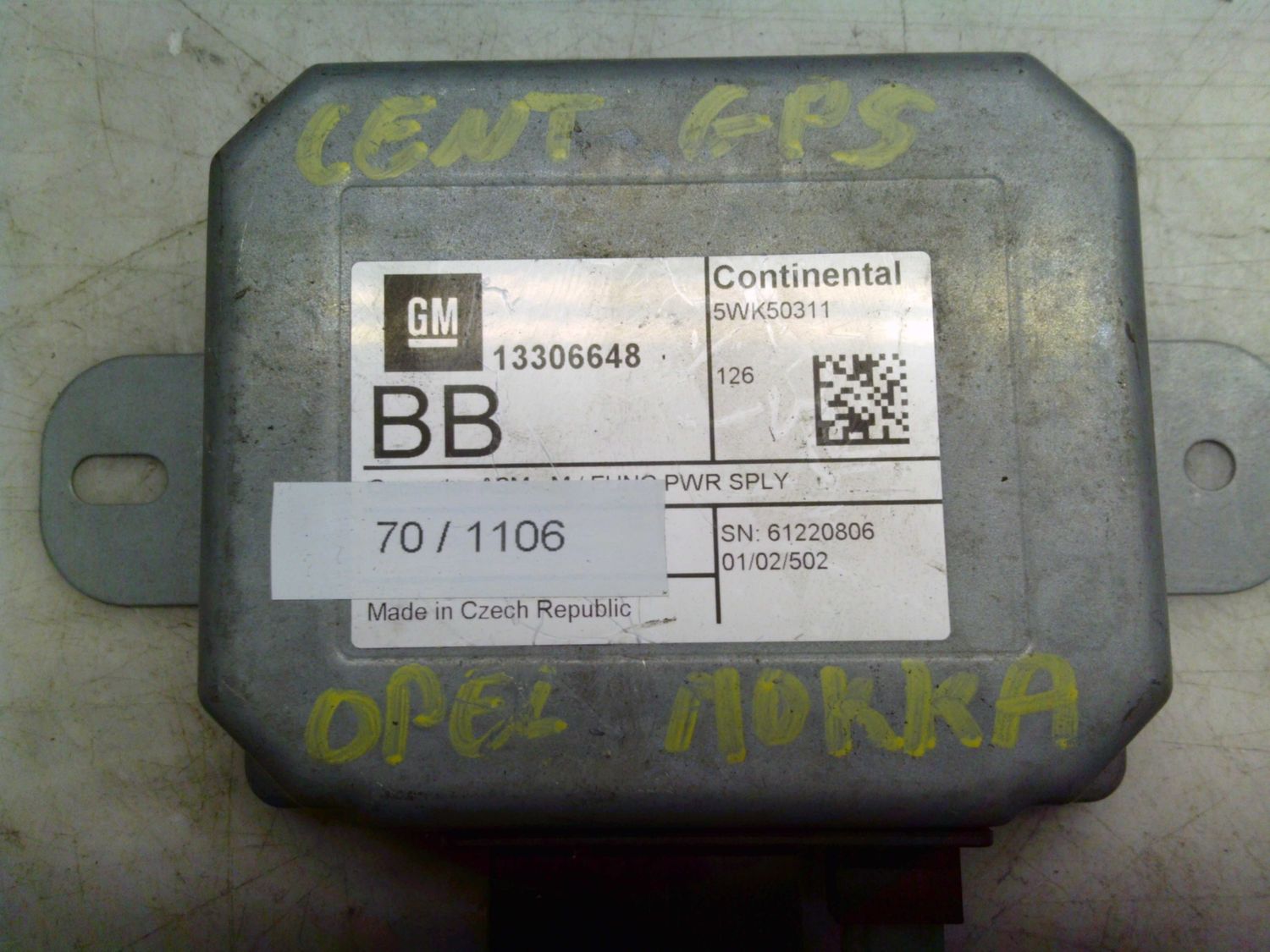 70-1106 Modulo di Controllo Continental 5WK50311   13306648    OPEL  Varie