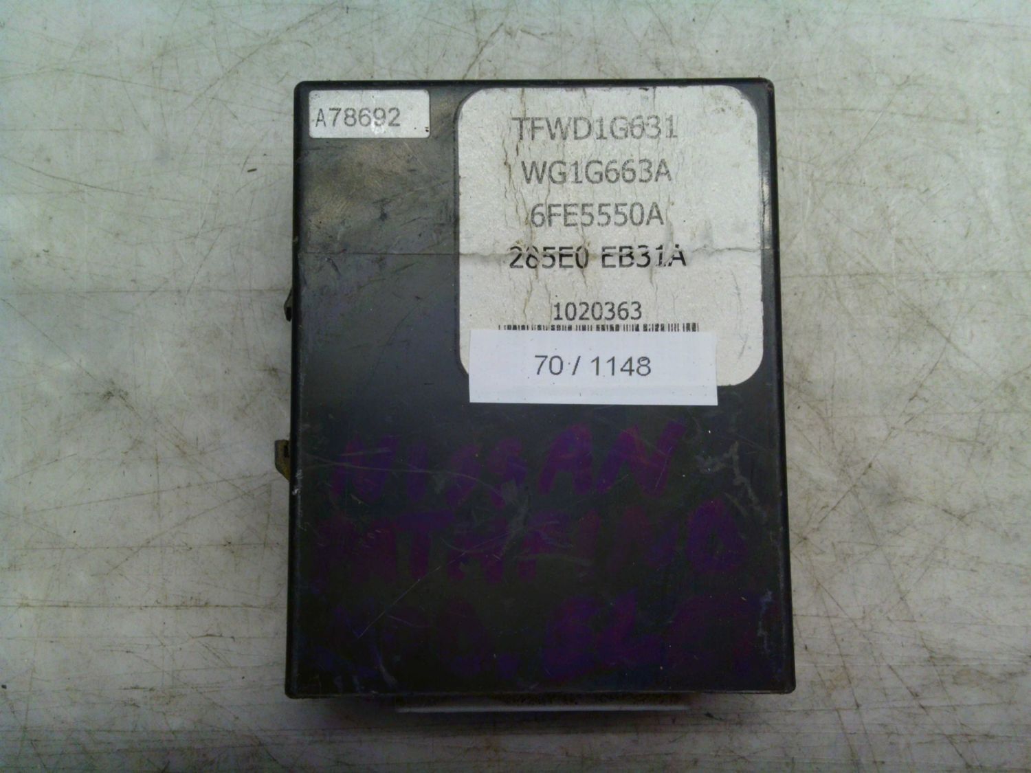 70-1148 Modulo di Controllo Nissan TFWD1G631   WG1G663A    NISSAN  PATHFINDER