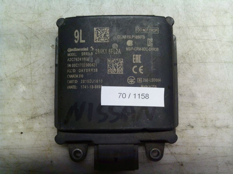 70-1158 Modulo Radarsensor Continental A2C76241800   284K1 6FL2A CCAB15LP1650T9 1741-15-8699  NISSAN  QASHQAI