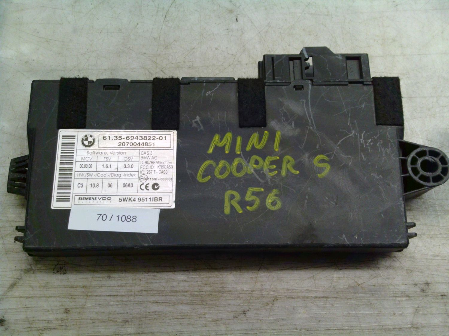 70-1088 Centralina Modulo Confort Siemens 5WK4 9511IBR 5WK49511IBR 61.35-6943822-01 2070044851 CAS 3  MINI  COOPER