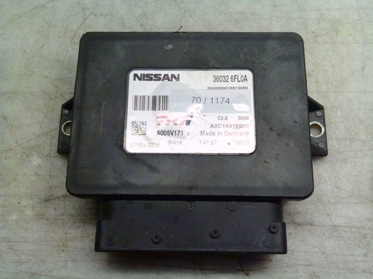 70-1174 Modulo Controllo Freno A Mano Trw 36032 6FL0A 360326FL0A A2C14318600 EPB4 ECU   NISSAN  VARIE