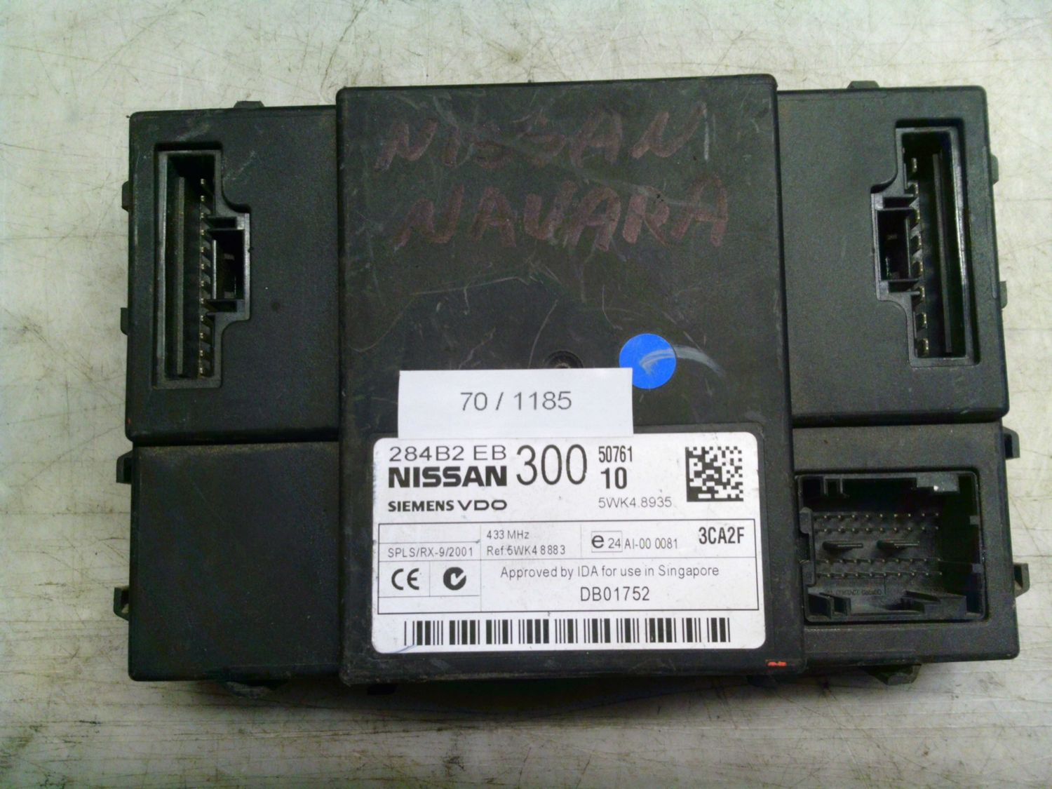 70-1185 Centralina Modulo Confort Siemens 5WK4 8935 5WK48935 284 B2 EB 300    NISSAN Diesel NAVARA