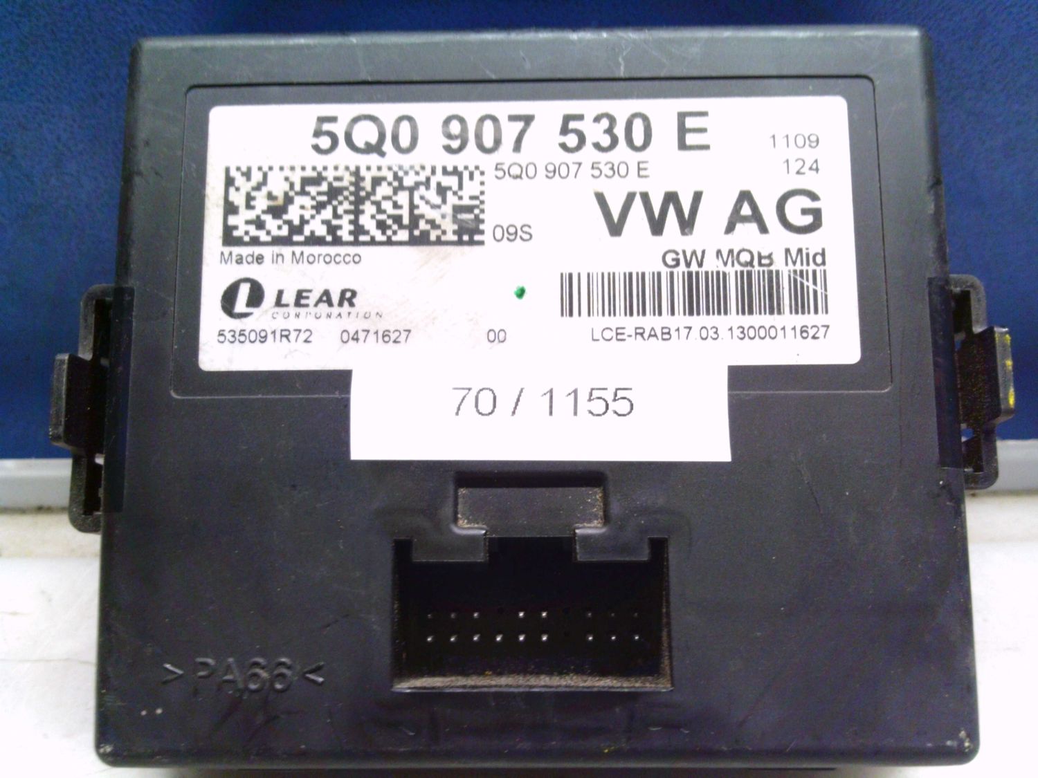 70-1155 Modulo Gateway Lear 5Q0 907 530 E 5Q0907530E 5Q0 907 530 E LCE-RAB17.03   VOLKSWAGEN  GOLF