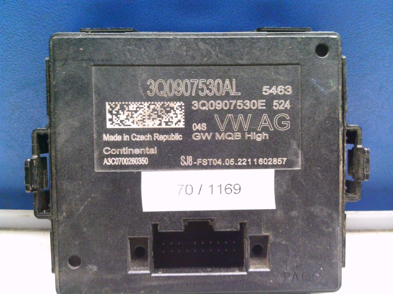 70-1169 Modulo Gateway Continental 3Q0907530AL   A3C0700260350 SJ8-FST04.05.2211602857   VOLKSWAGEN  Varie