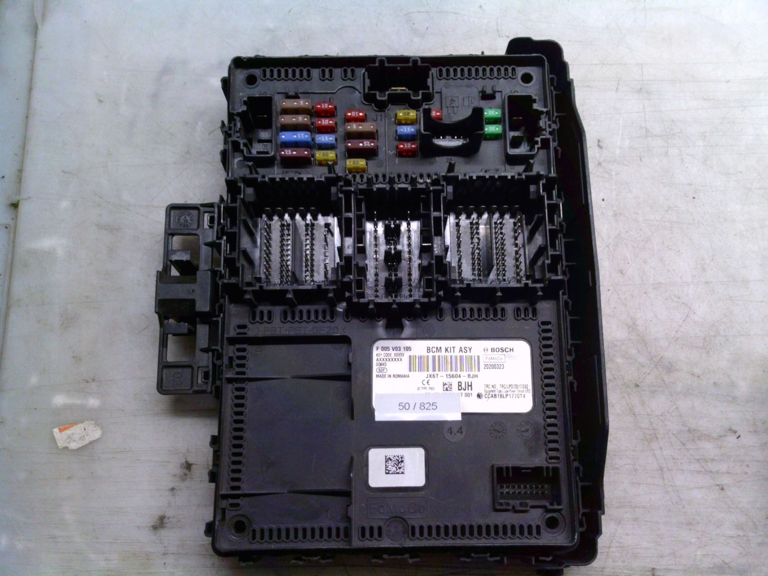 50-825 Body Computer Bosch F 005 V03 105 F005V03105 JX6T-15604-BJH BCM KIT ASY 20200323  Ford Benzina Focus