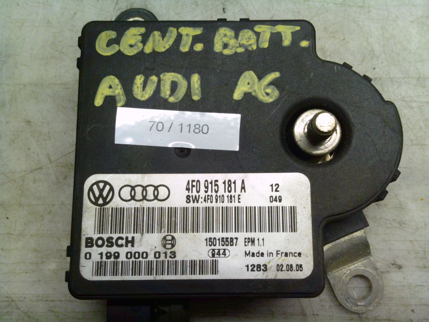 70-1180 Modulo Di Controllo Bosch 0 199 000 013 0199000013 4F0 915 181 A SW: 4F0 910 181 E EPM1.1  Audi  Varie