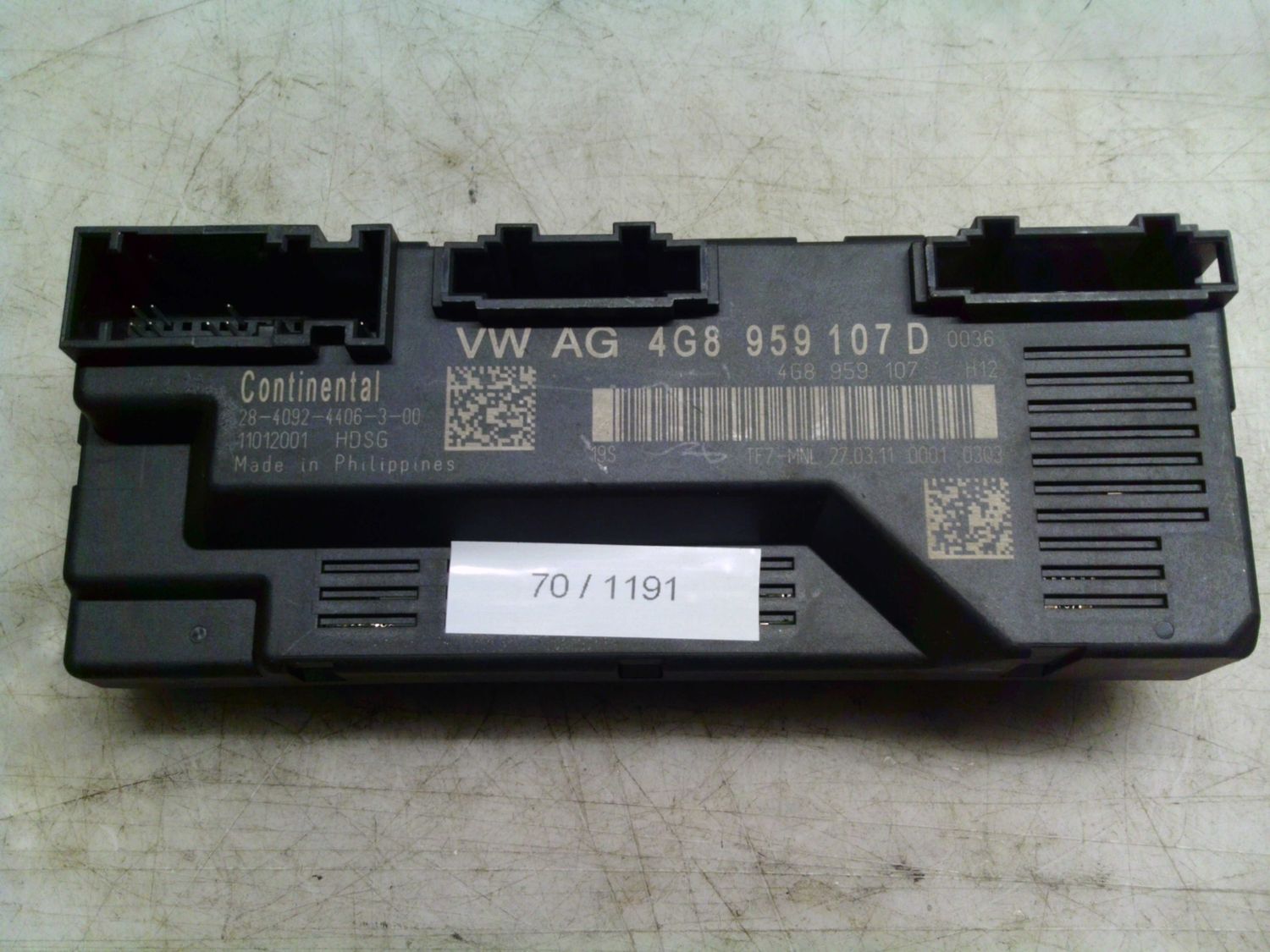 70-1191 Centralina Portellone Continental 4G8 959 107 D 4G8959107D 28-4092-4406-3-00 HDSG TF7-MNL  Audi  A 7