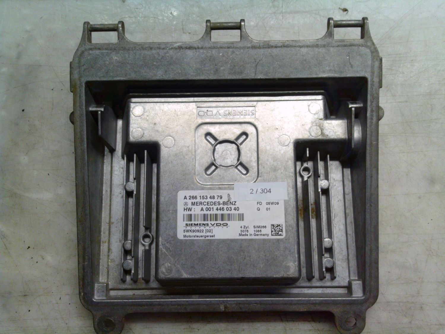 2-304 Centralina Motore Siemens  5WK90922   A 266 153 48 79 SIM 266 A 001 446 03 40  Mercedes Benzina Classe A