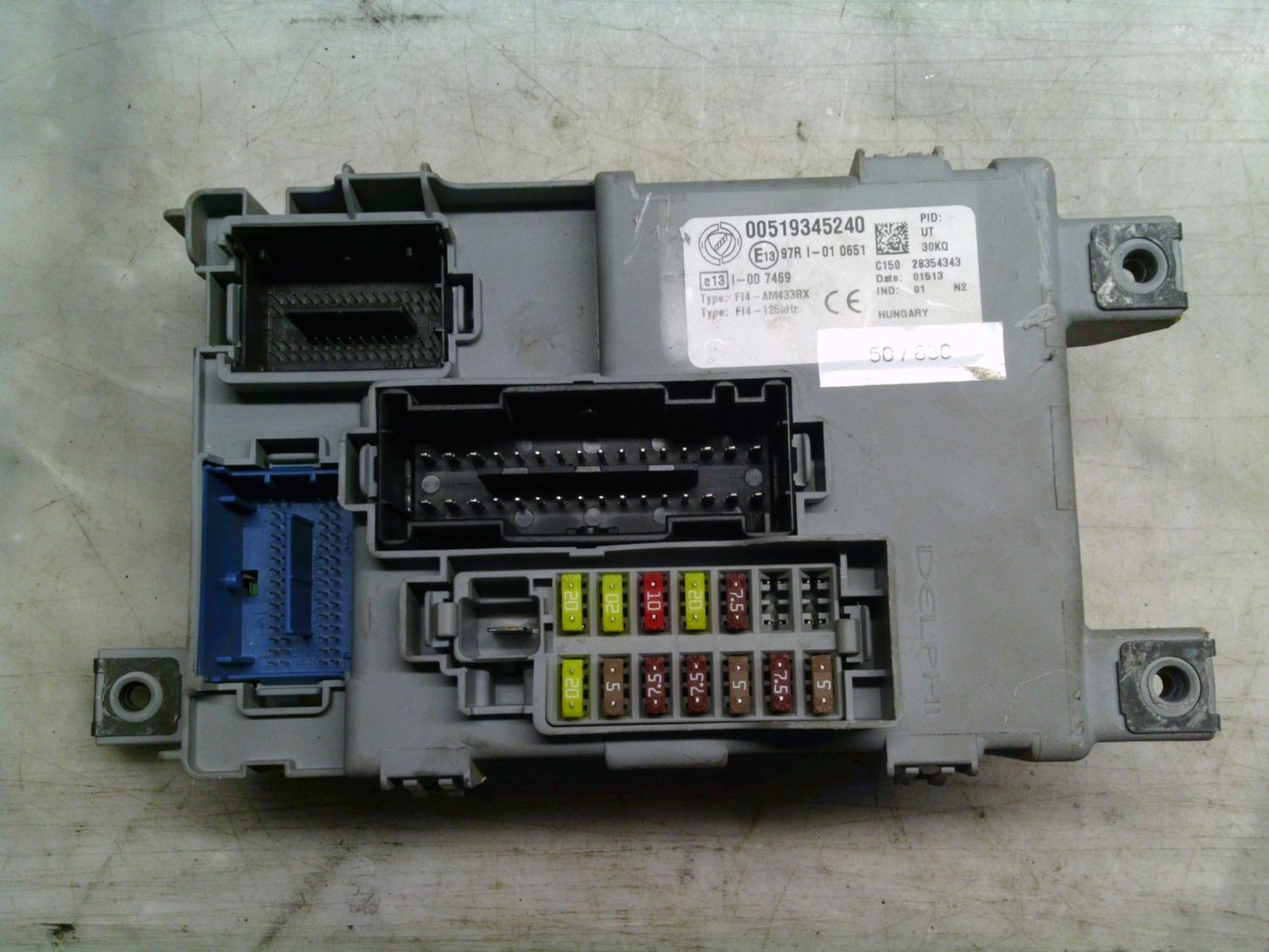 50-830 Body Computer Delphi 00519345240   28354343 01 N2  Fiat Benzina Panda