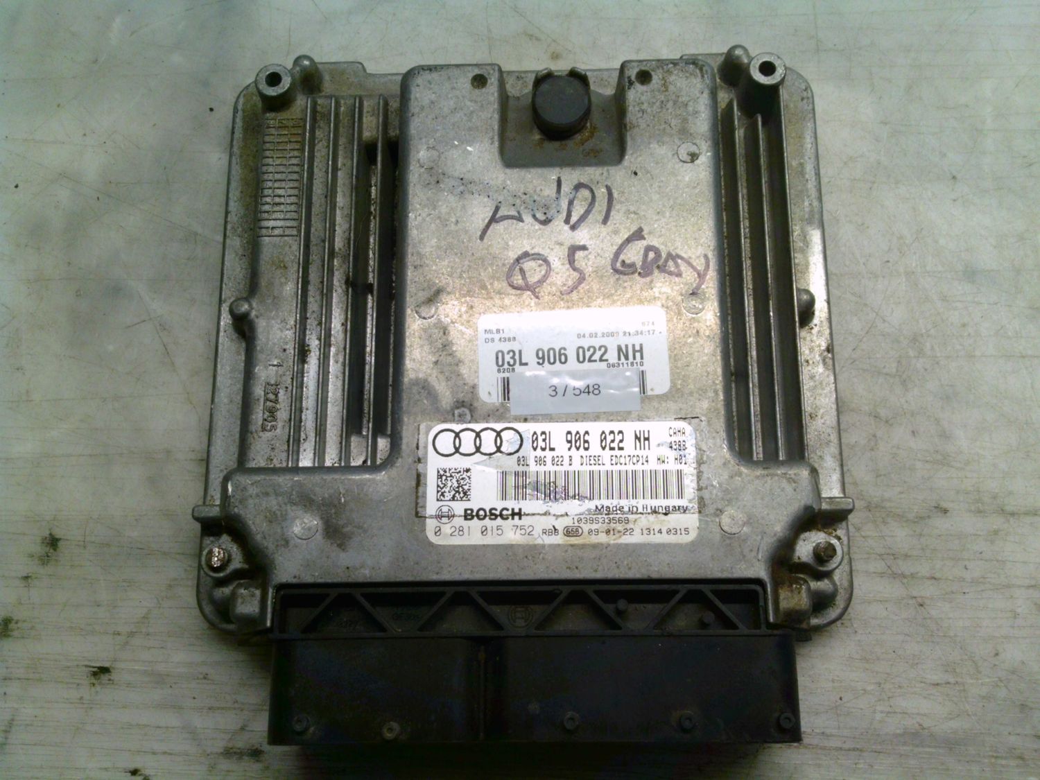 3-548 Centralina Motore Bosch 0 281 015 752 0281015752 03L 906 022 NH 1039S33569 EDC17CP14  Audi Diesel Q 5