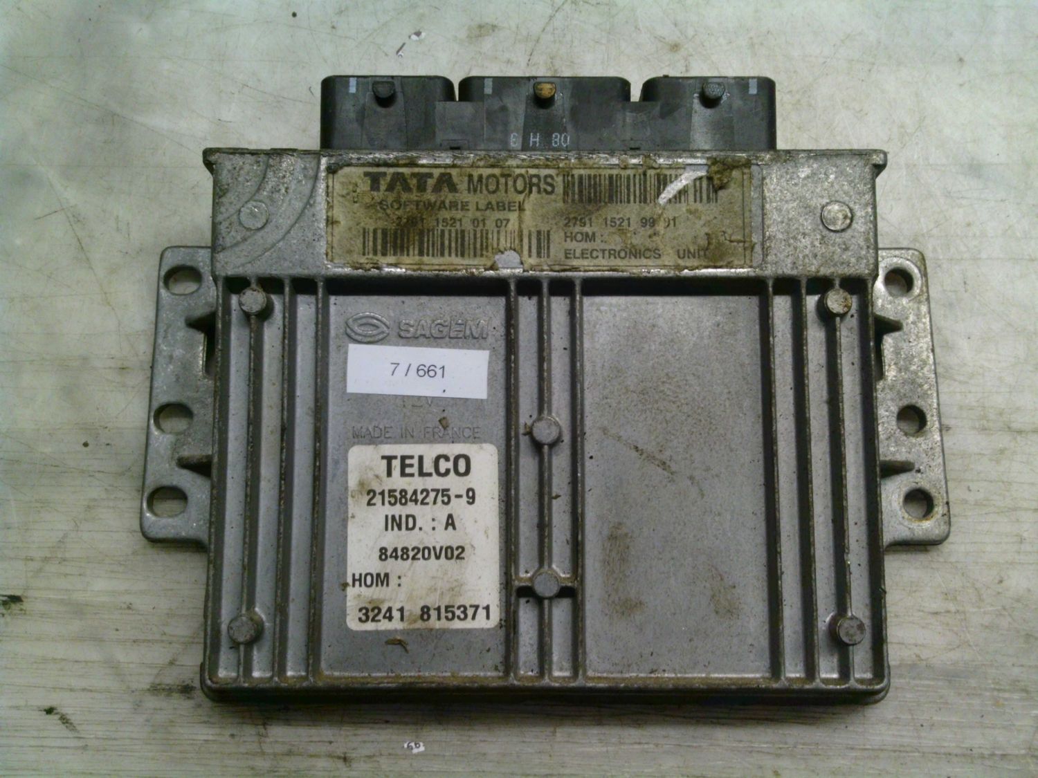 7-661 Centralina Motore Sagem 21584275-9 215842759 84820V02 2791 1521 01 07 2791 1521 99 01  Tata Benzina Indigo