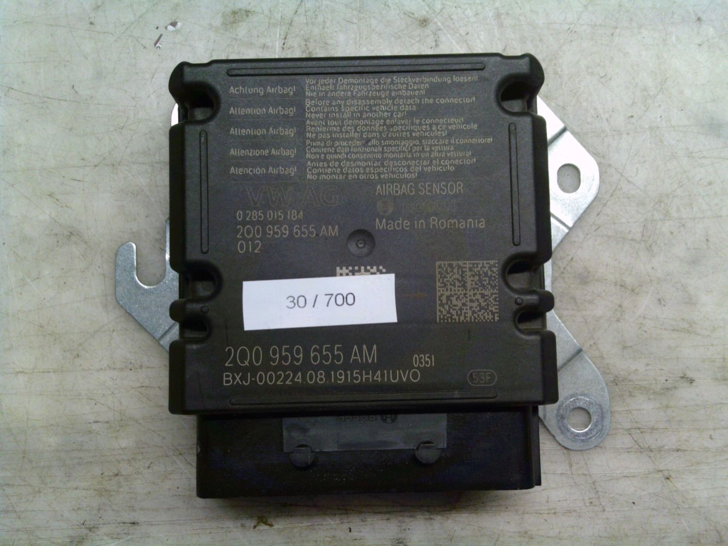 30-700 Centralina Airbag Bosch 0 285 015 184 0285015184 2Q0 959 655 AM 012   Audi  A 1