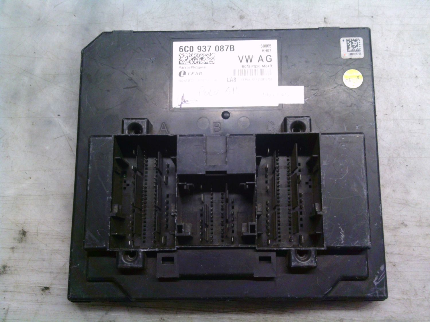 50-846 Body Computer Lear 6C0 937 087B 6C0937087B BCM PQ26 ME4R 502N13F03 LA8 Volkswagen Polo 50-846 Body Computer Lear 6C0 937 087B 6C0937087B BCM PQ26 ME4R 502N13F03 LA8 Volkswagen Polo