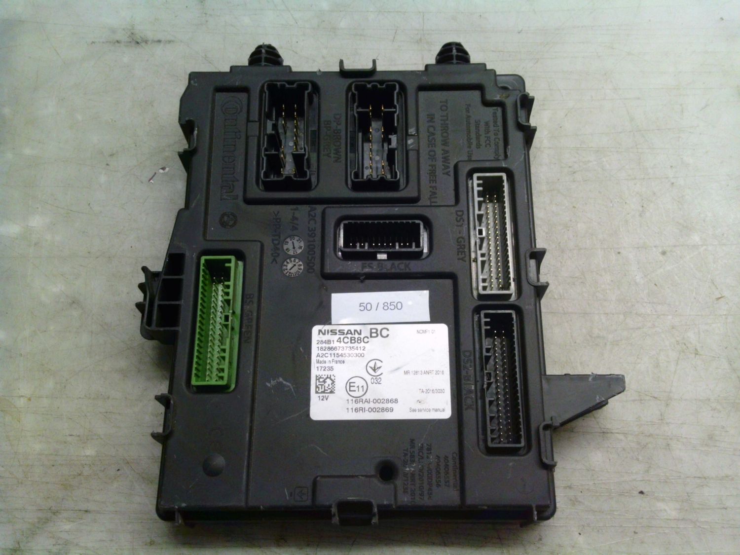 50-850 Body Computer Continental 284B1 4CB8C 284B14CB8C NCMF101 A2C1154530300 A2C39100500 Nissan Varie 50-850 Body Computer Continental 284B1 4CB8C 284B14CB8C NCMF101 A2C1154530300 A2C39100500 Nissan Varie
