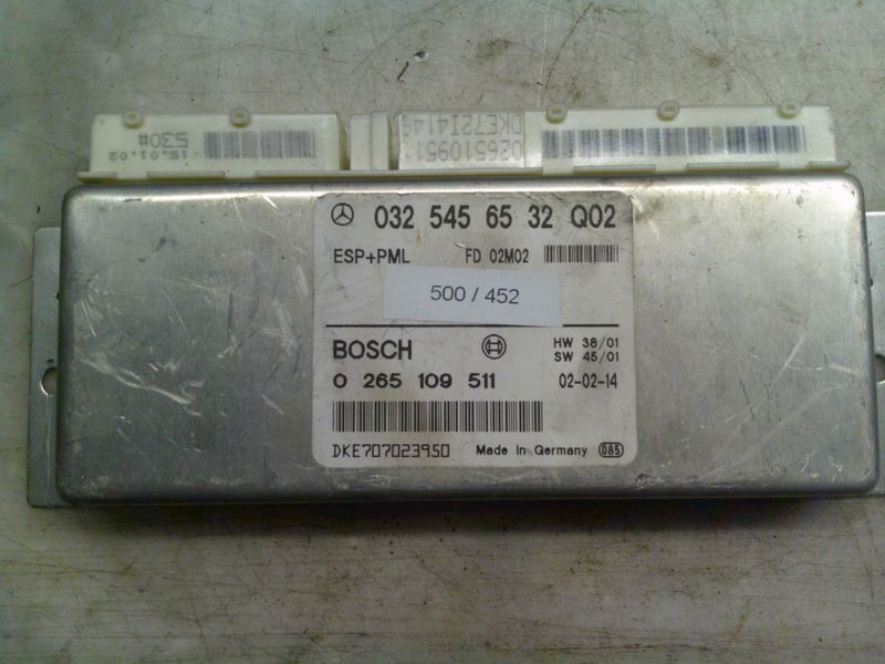 500-452 Centralina Abs Esp Hba Bosch 0 265 109 511 0265109511 032 545 65 32 Q02 HW 38/01 SW 45/01  Mercedes  Varie