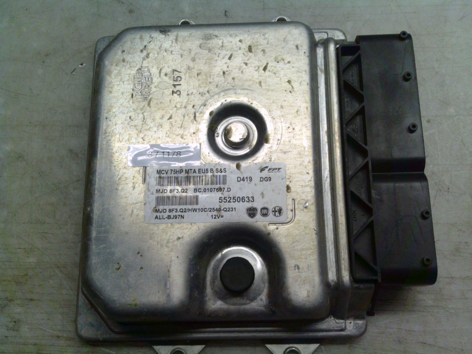 8-1178 Centralina Motore Magneti Marelli 55250633   MJD 8F3.Q2 BC.0107697.D MCV 75HP MTA EU5 B S&S HW10C/2540-Q231 Fiat Diesel Fiorino_Qubo