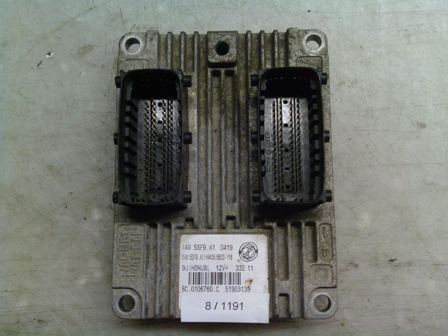 8-1191 Centralina Motore Magneti Marelli IAW 5SF9.A1 IAW5SF9.A1  BC.0106760.C 51903139 HW405/8833-Y18 Lancia Benzina Ypsilon