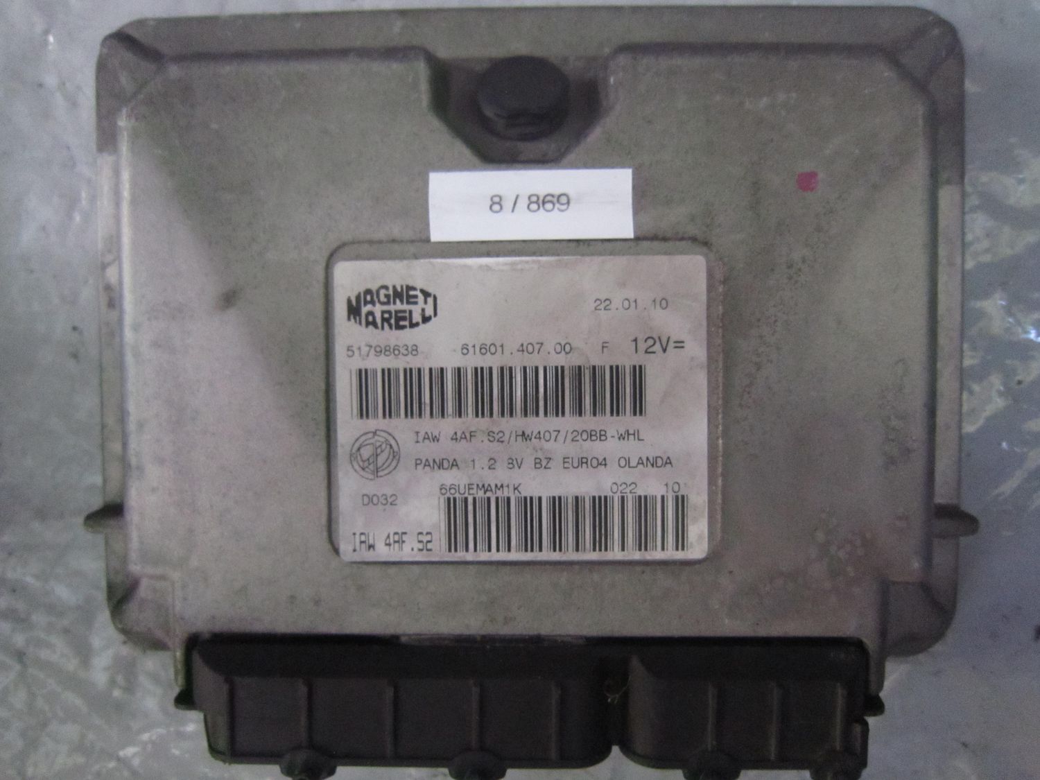 8-869 Centralina Motore Magneti Marelli IAW 4AF.S2 IAW4AF.S2 61601.407.00 EUR 04  - OLANDA 51798638 HW407/20B8-WHL Fiat Benzina Panda
