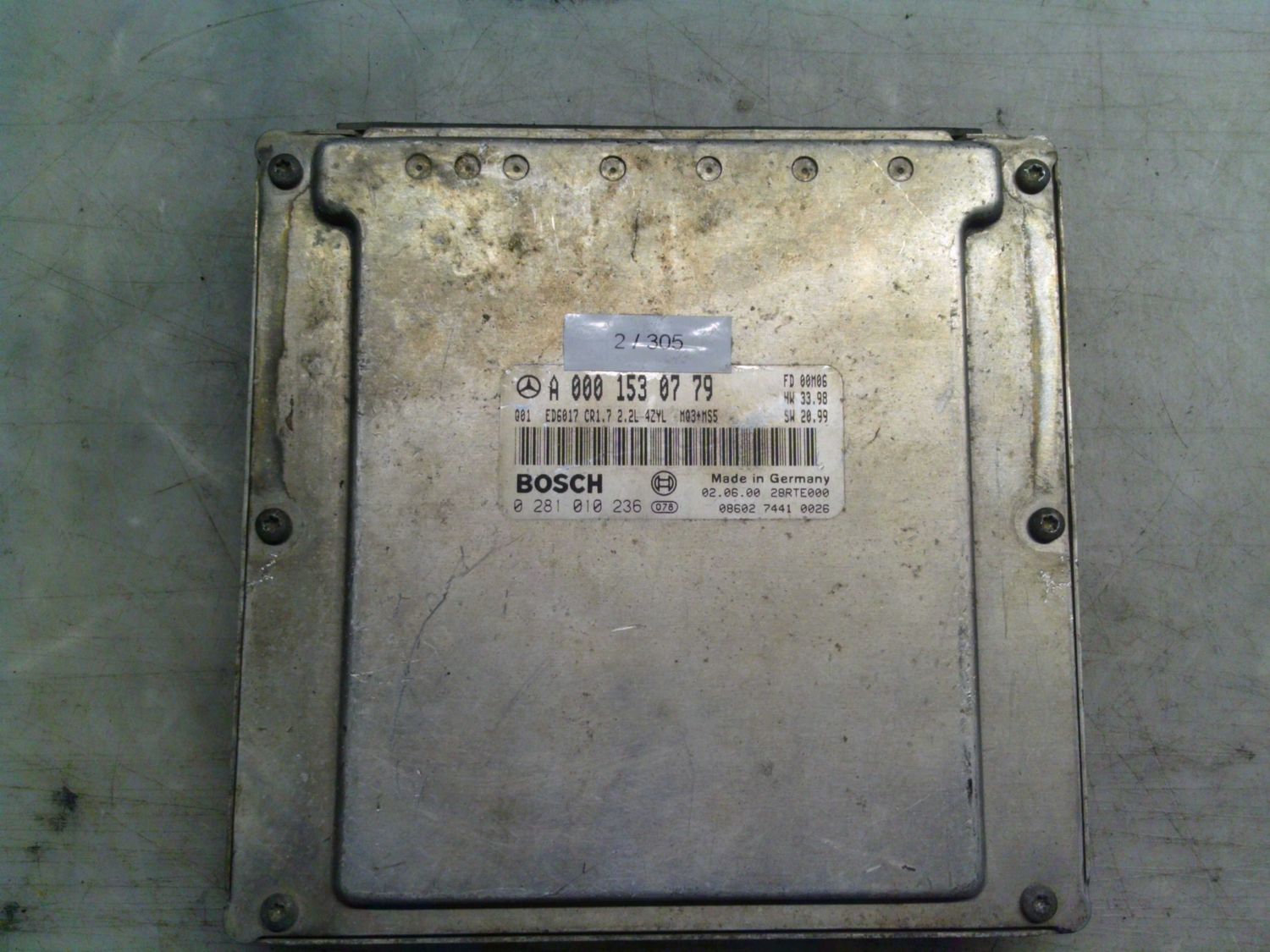 2-305 Centralina Motore Bosch 0 281 010 236 0281010236 A 000 153 07 79 28RTE000 CR1.7  Mercedes Diesel Vito