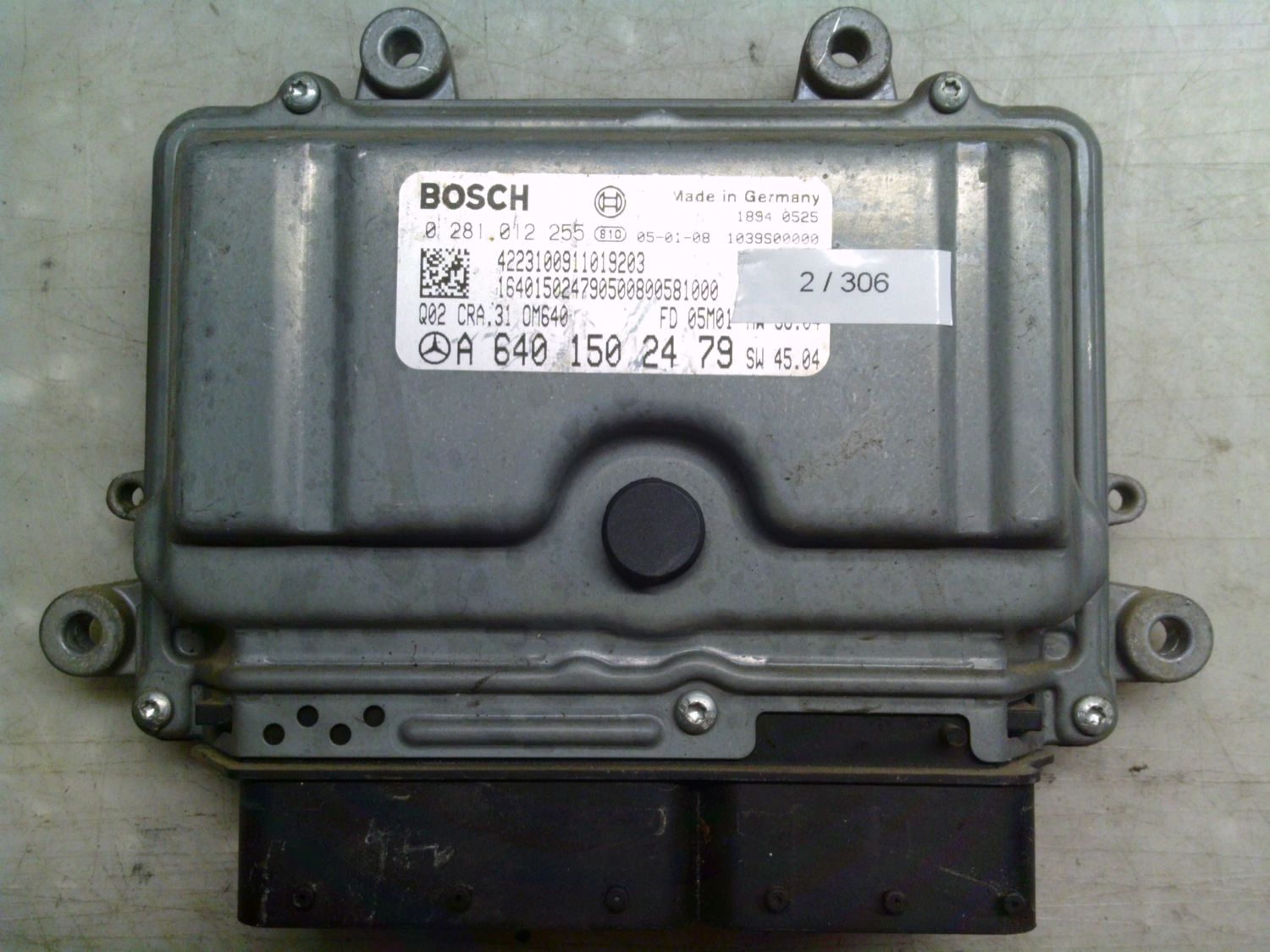 2-306 Centralina Motore Bosch 0 281 012 255 0281012255 A 640 150 24 79 1039S00000 CRA.31 HW36.04   SW45.04 Mercedes Diesel Classe A
