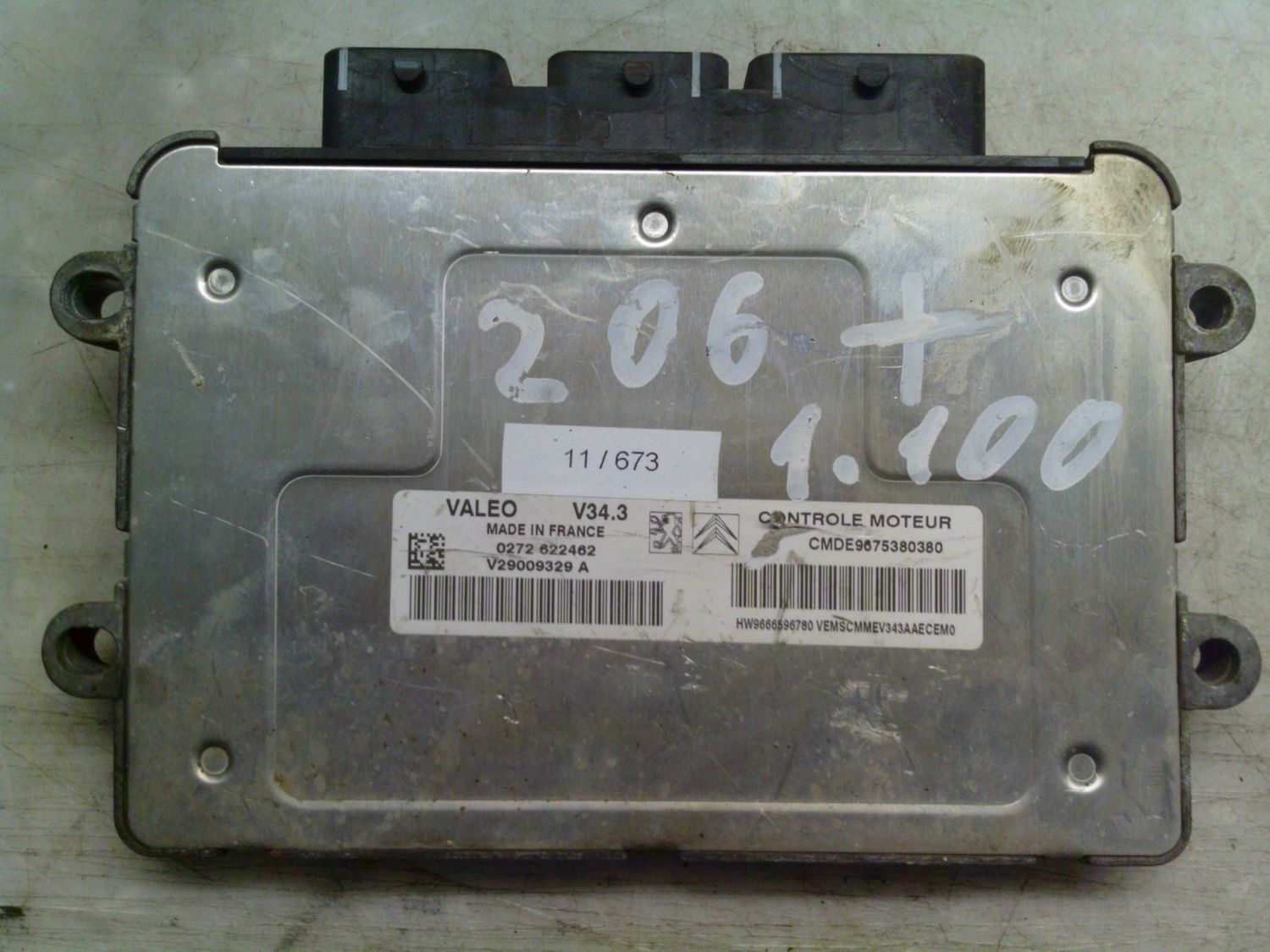 11-673 Centralina Motore Valeo V29009329 A V29009329A 9675380380 9666596780 V34.3  Peugeot Benzina 206