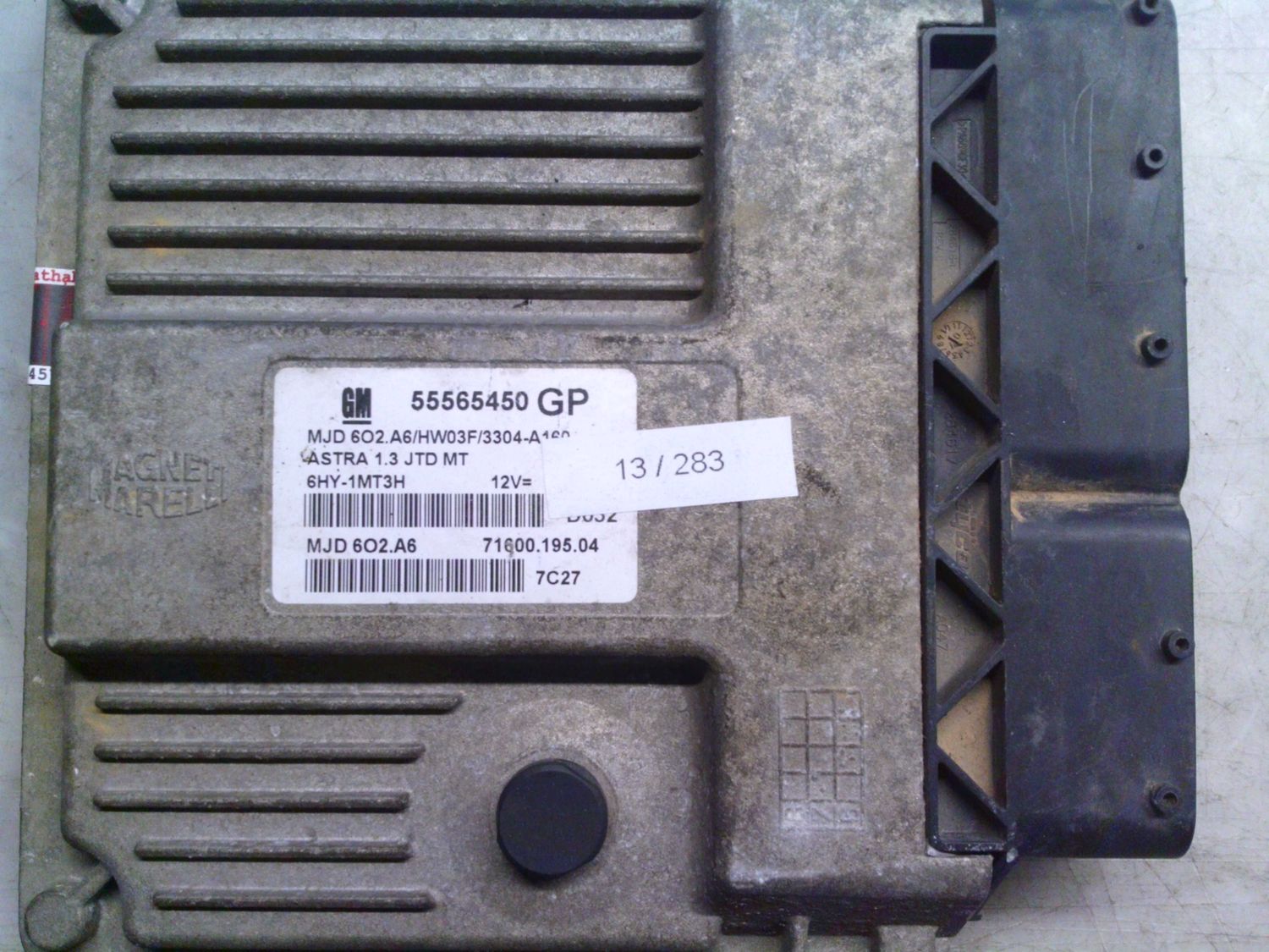 13-283 Centralina Motore Magneti Marelli 55565450   MJD 6O2.A6 ASTRA 1.3 JTD MT 71600.195.04 HW03F/3304-A160 Opel Diesel Astra