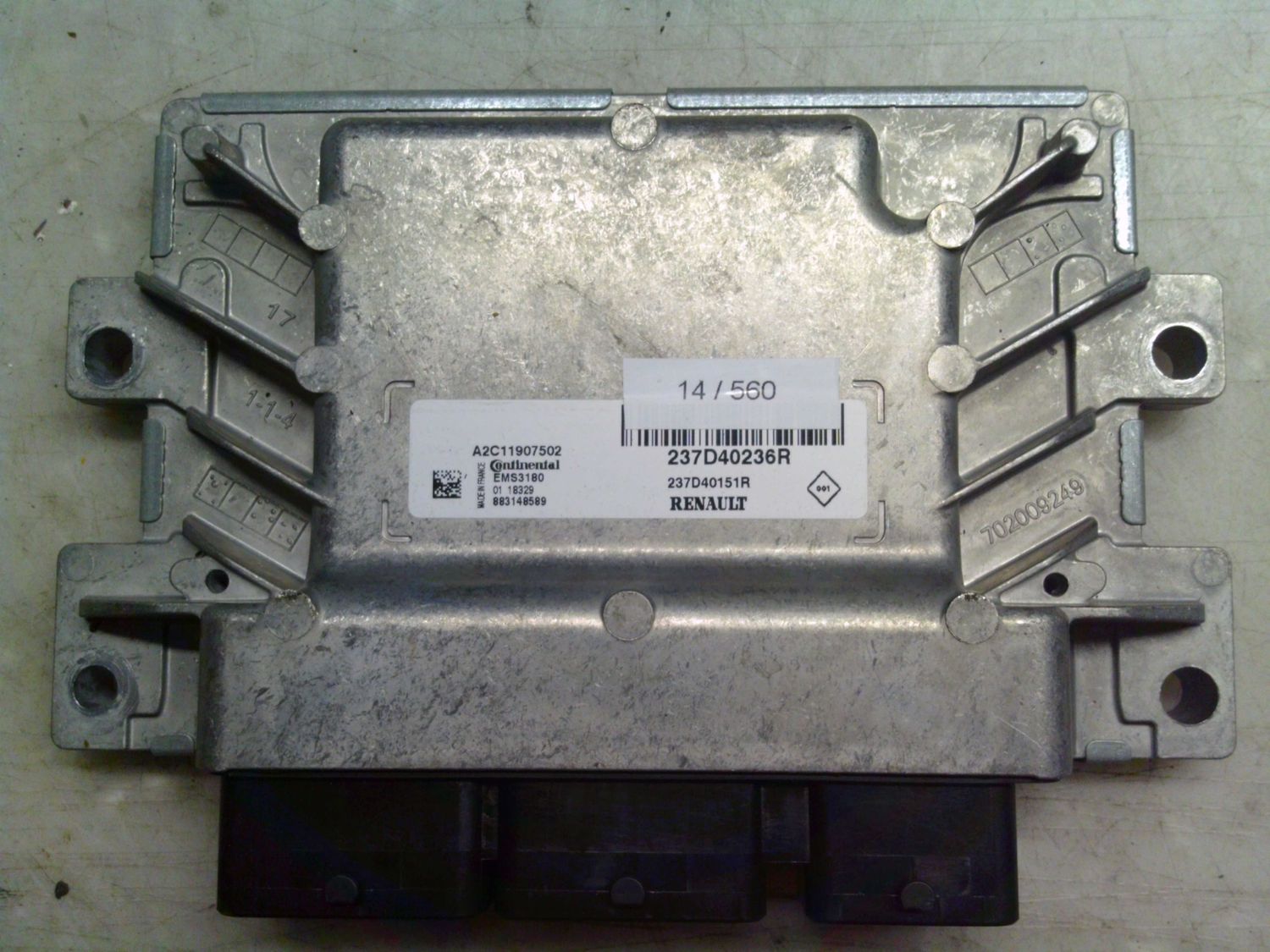 14-560 Centralina Motore Continental 237D40236R   A2C11907502 237D40151R EMS 3180  Renault Benzina Varie