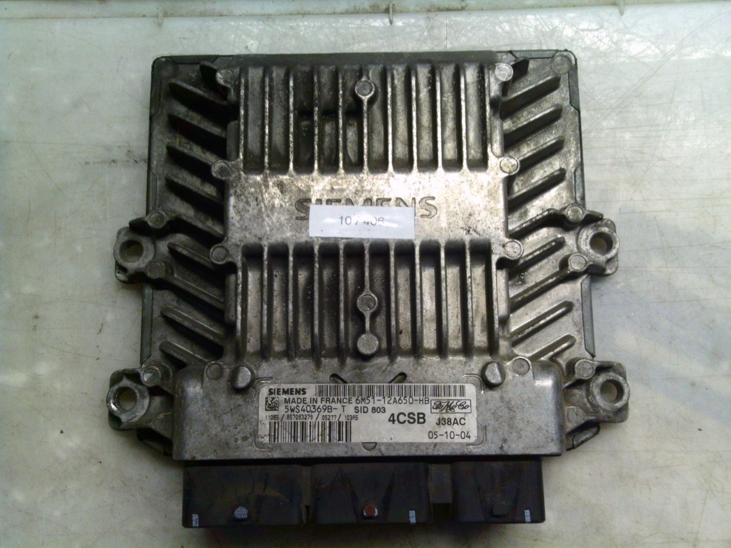 10-406 Centralina Motore Siemens 5WS40369B-T 5WS40369BT 6M51-12A650-HB 4CSB  J38AC SID 803  Ford Diesel Focus