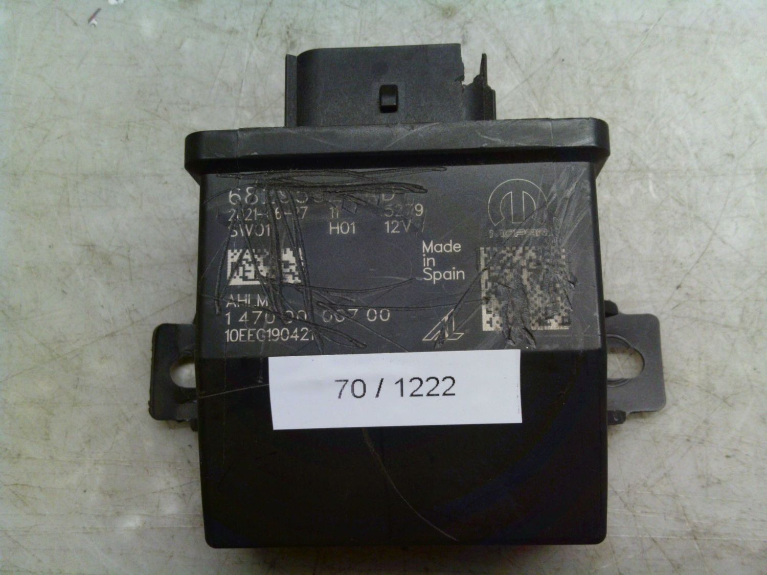 70-1222 Centralina Fari Mopar 68295920AD   1 470 001 007 00 HW: 01 SW: 01  Jeep Elettrica / Benzina Wrangler