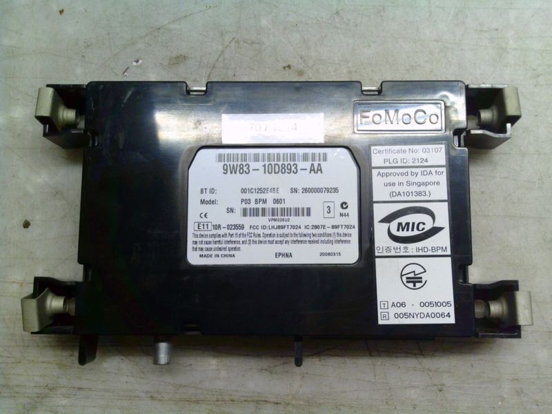 70-1224 Centralina Bluetooth Fomoco 9W83-10D893-AA 9W8310D893AA EPHNA P03 BPM 0601   Jaguar  Varie