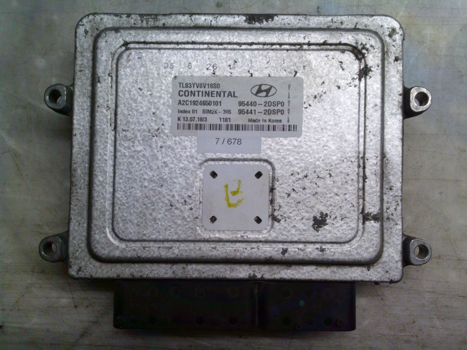 7-678 Centralina Cambio Automatico Continental 95440-2DSP0 954402DSP0 95441-2DSP0 A2C1924650101 SIM2K-305 TL83YV8V16S0 Hyundai  Tucson