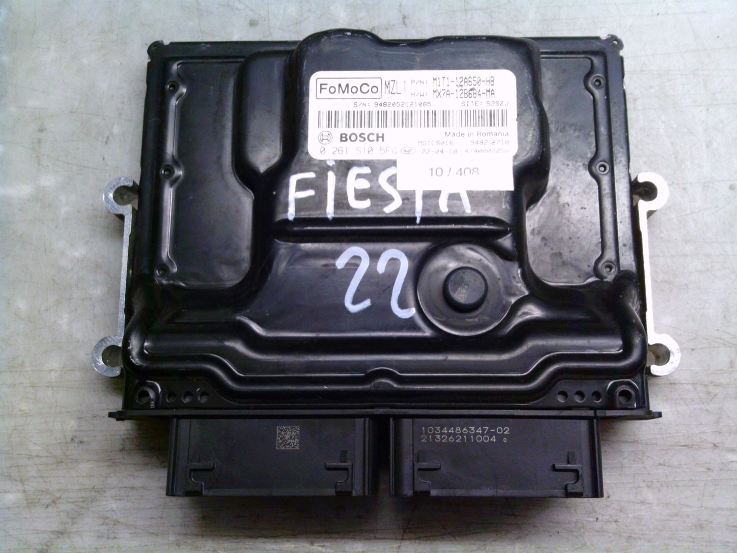 10-408 Centralina Motore Bosch 0 261 S10 5FG 0261S105FG M1T1-12A650-HB MX7A-12B684-MA 4740002258 MG1CS016 Ford Elettrica / Benzina Puma