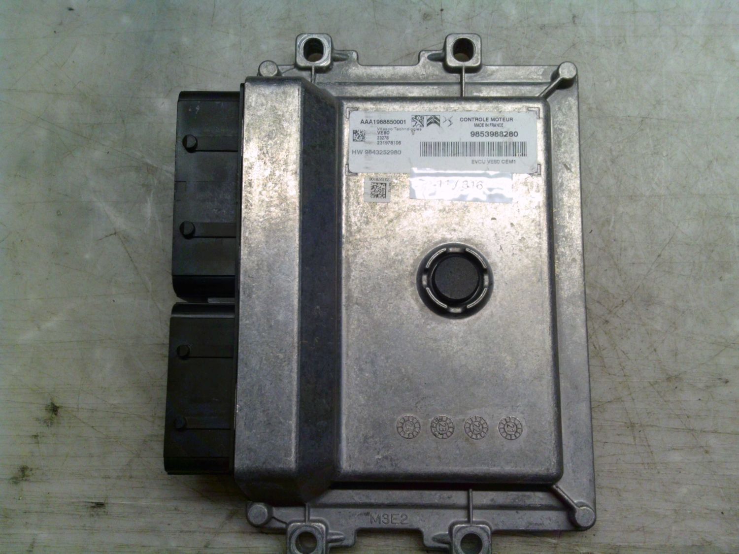11-816 Centralina Motore Vitesco Techologies 9853988280   9843252980 AAA1988850001 231978106 VE80 Peugeot Elettrica / Benzina 2008